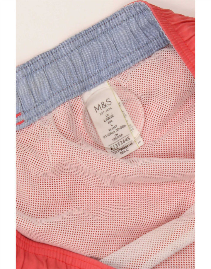 Marks & Spencer Herren-Badeshorts, Größe L, rosa, Baumwolle