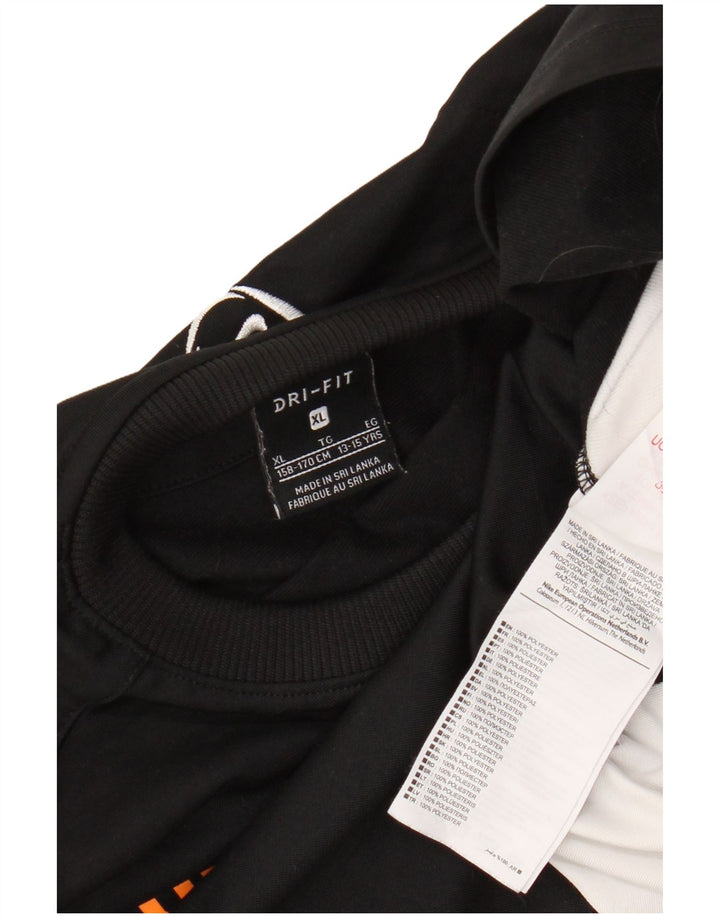 Nike Jungen Dri Fit Graphic Top Langarm 13–14 Jahre XL Schwarz Farbblock