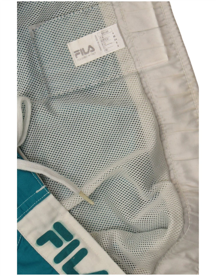 Fila Herren-Badeshorts mit Grafik, mittelblau, Farbblock-Polyester