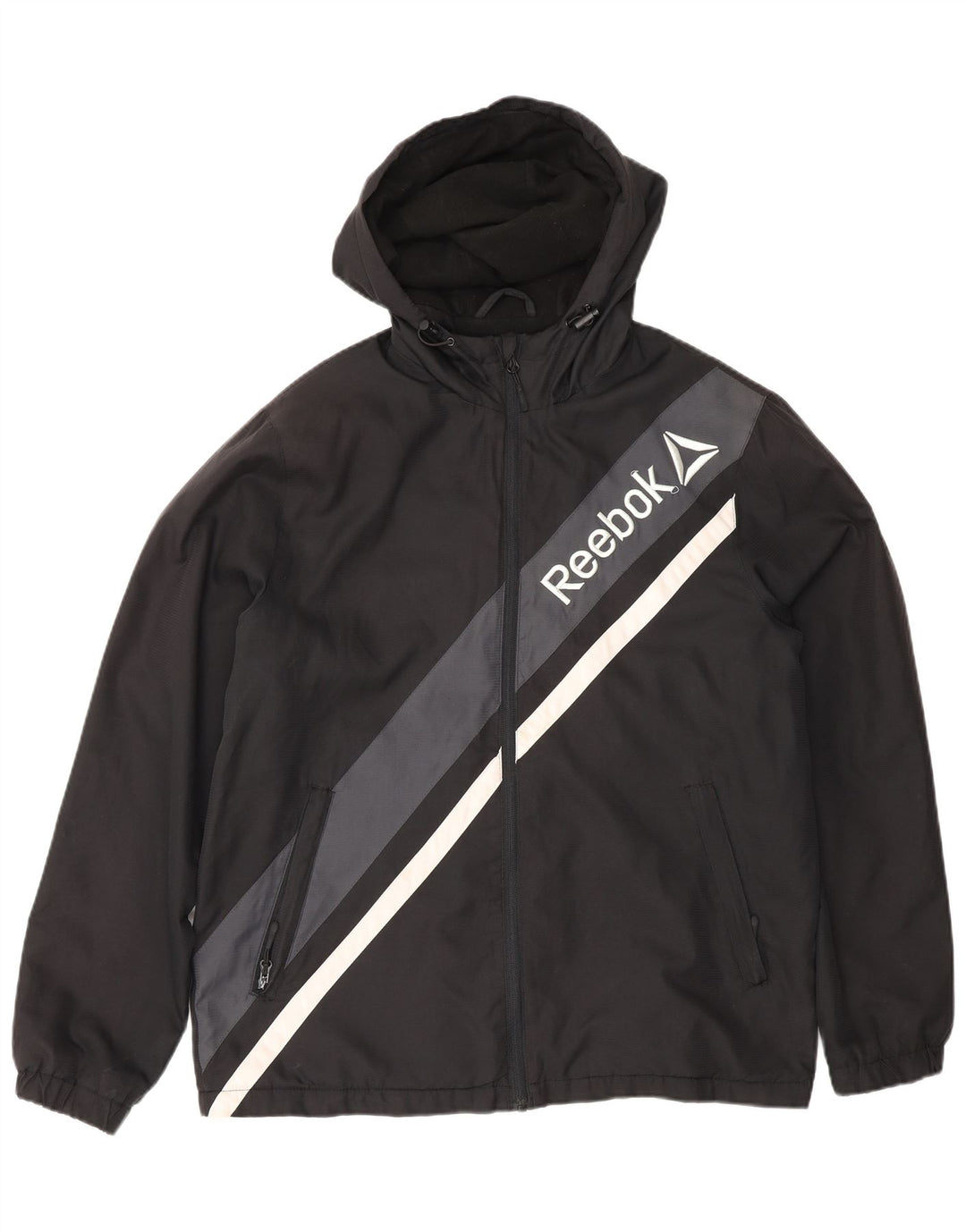 Reebok Herren Graphic Windbreaker Jacke UK 38 Medium Schwarz Colourblock