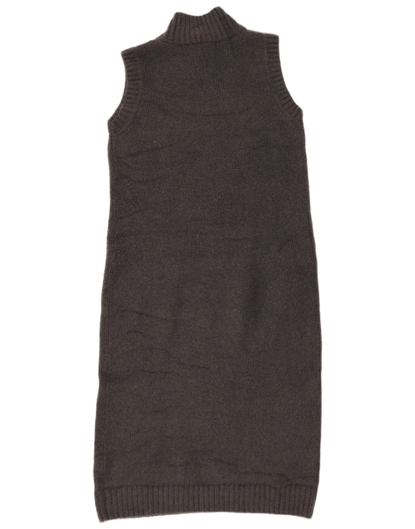 Zara Damen Ärmelloses Pulloverkleid UK 14 Mittelgrau