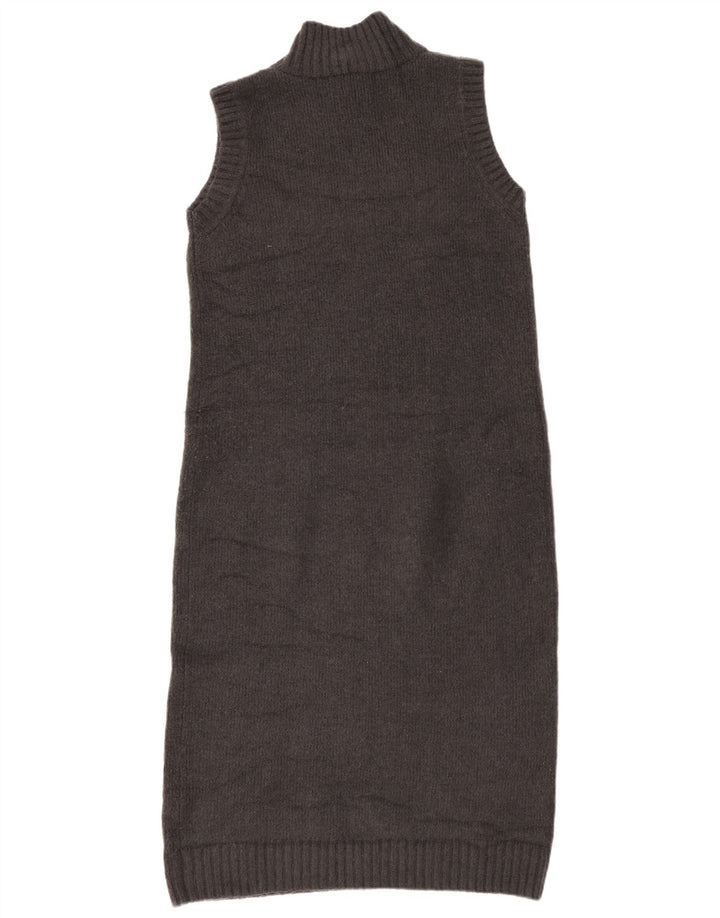 Zara Damen Ärmelloses Pulloverkleid UK 14 Mittelgrau