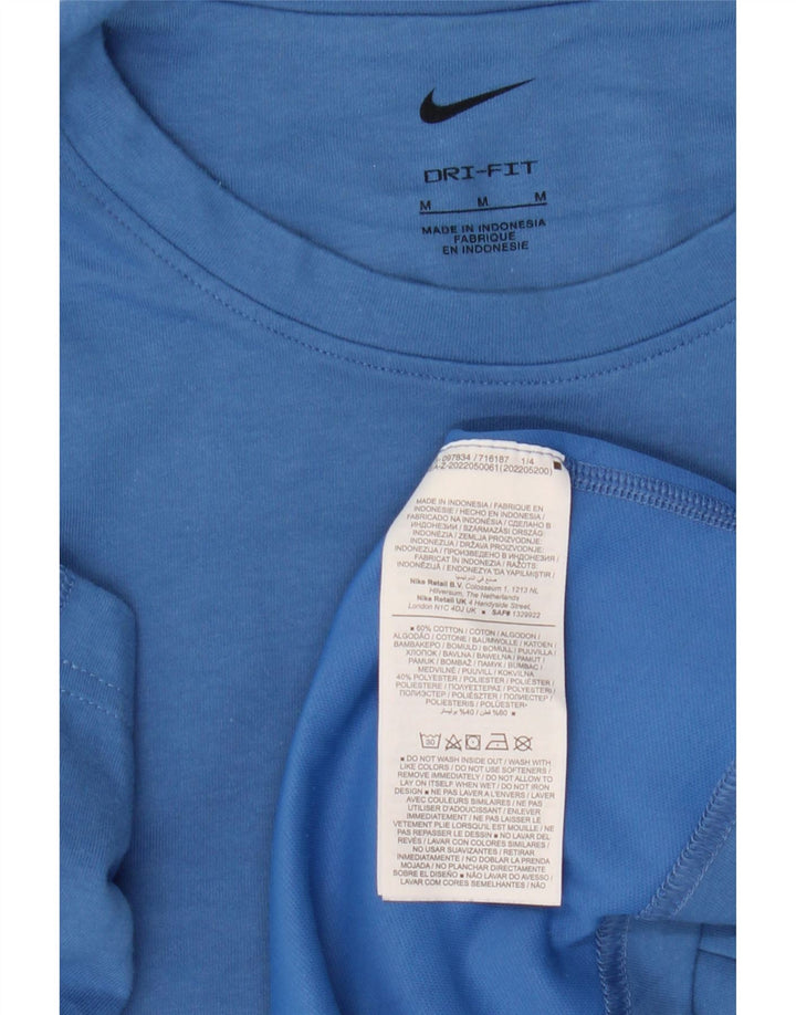 Nike Herren Dri Fit T-Shirt-Oberteil aus mittelblauer Baumwolle