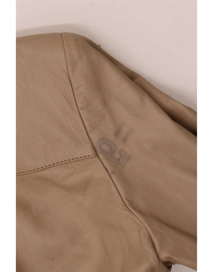 Vintage Damen Lederjacke IT 42 Medium Beige