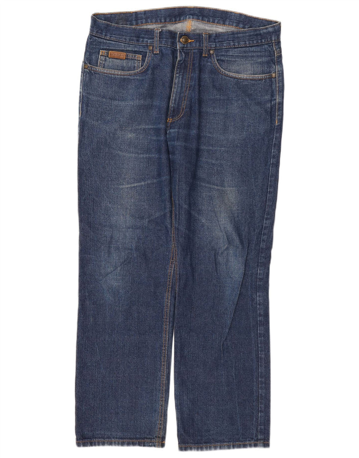 Farah Herren Straight Jeans W36 L30 Blaue Baumwolle