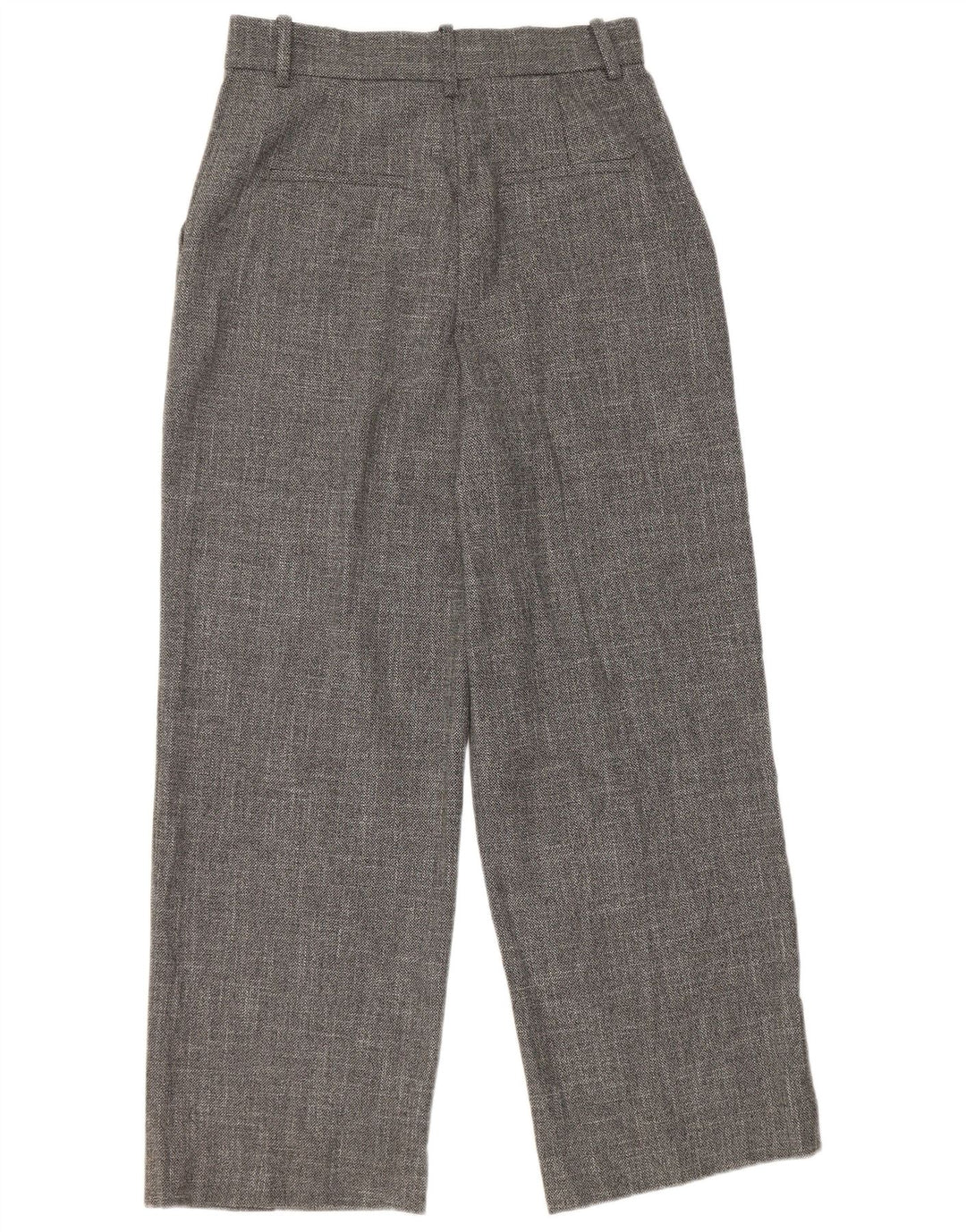 Zara Damen-Freizeithose mit hoher Taille und weitem Bein, mittelgraues Polyester