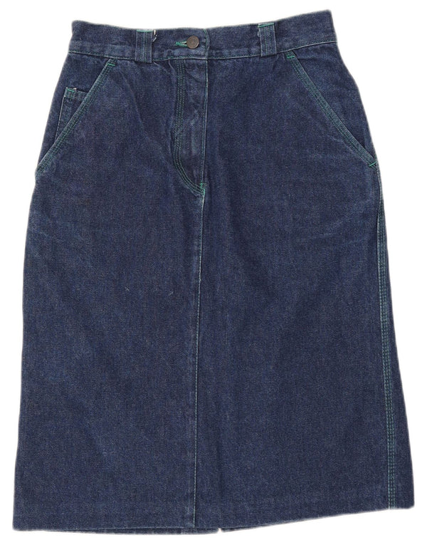 GREEN LEAVES Damen Jeansrock IT 44 Medium W26 Blaue Baumwolle