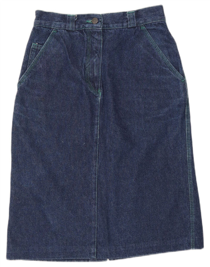 GREEN LEAVES Damen Jeansrock IT 44 Medium W26 Blaue Baumwolle