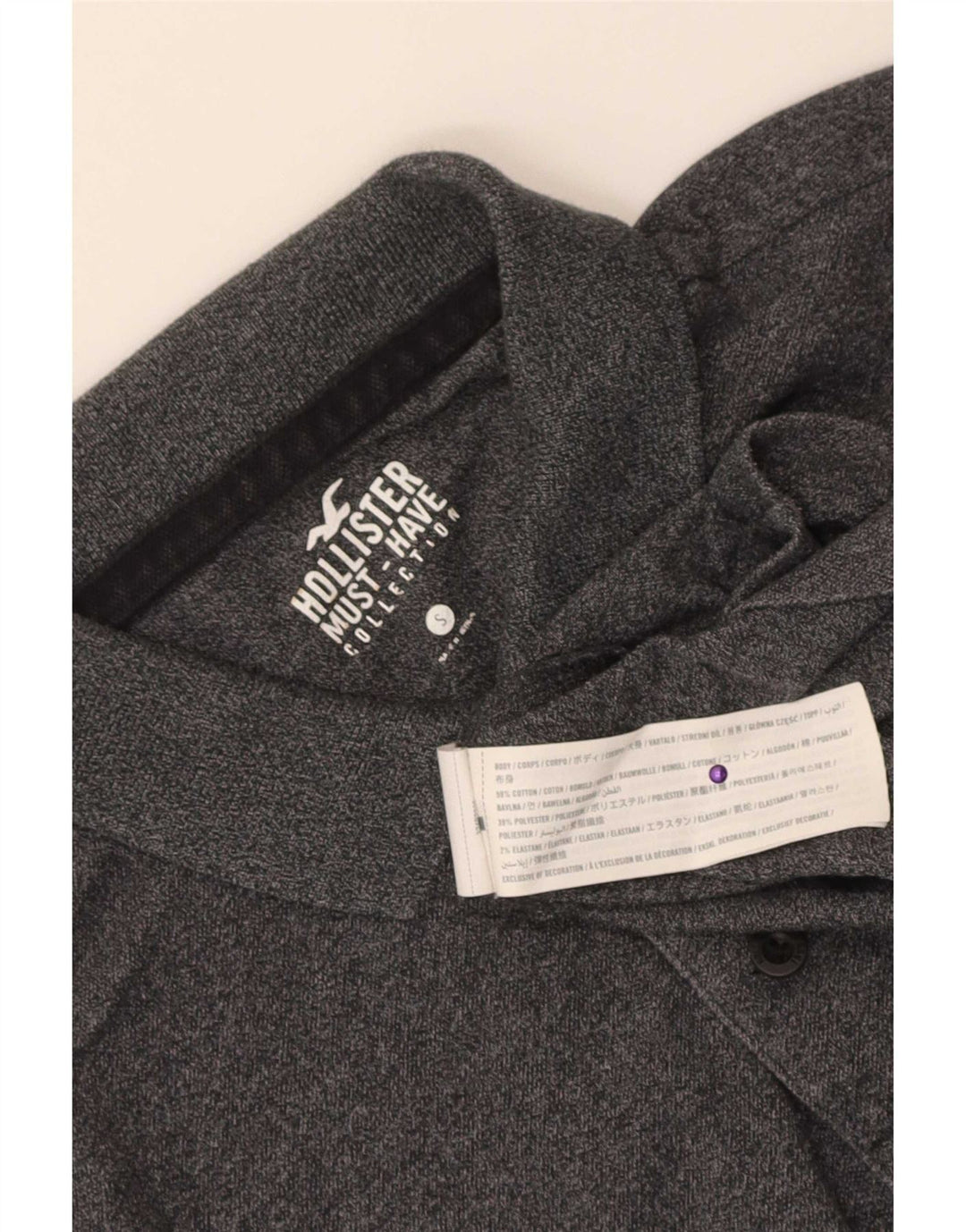 Hollister Herren-Poloshirt, kleine graue Baumwolle