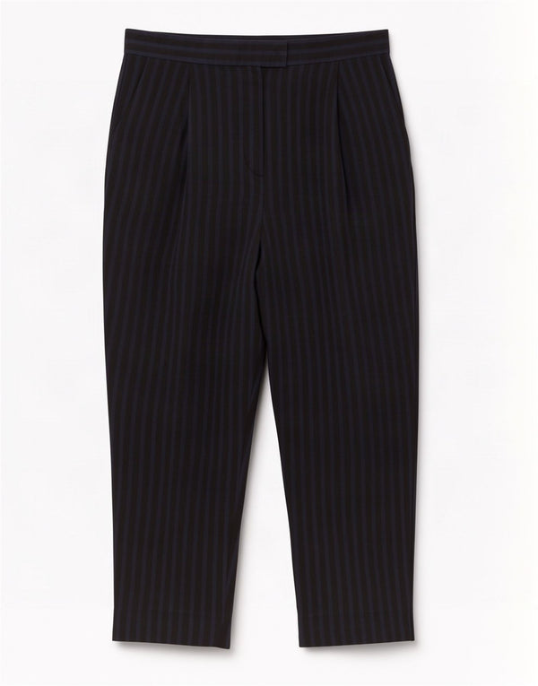 Cos Capri-Anzughose für Damen, EU 36, Größe S, W30, L21, Marineblau gestreift