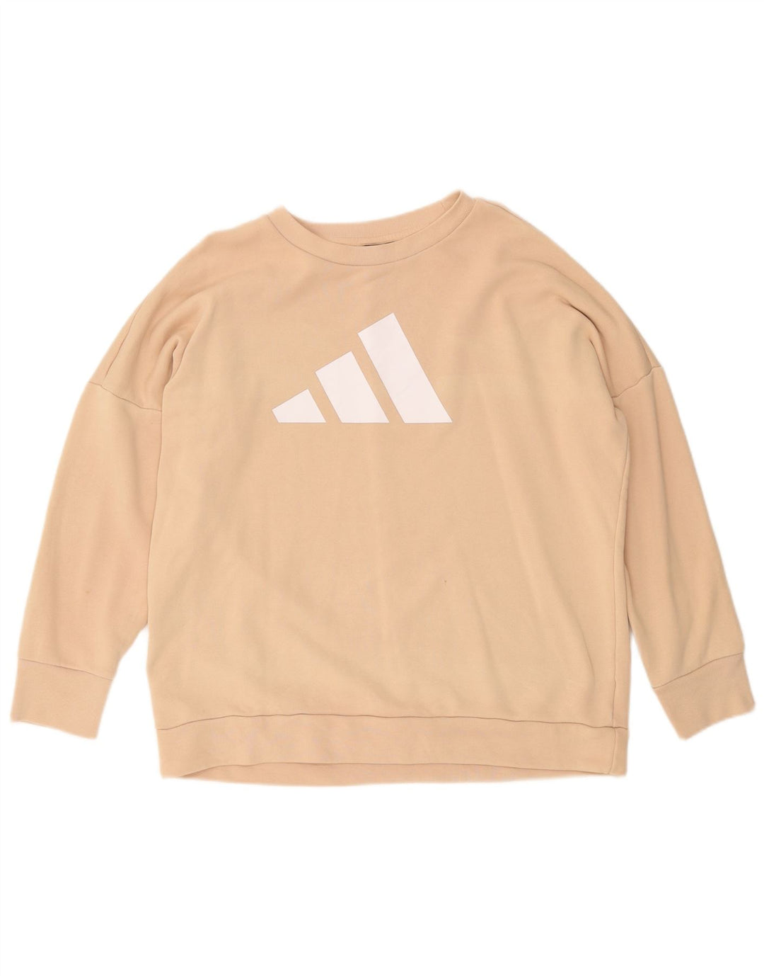 Adidas Damen Graphic Oversized Sweatshirt Pullover UK 12/14 Medium Beige