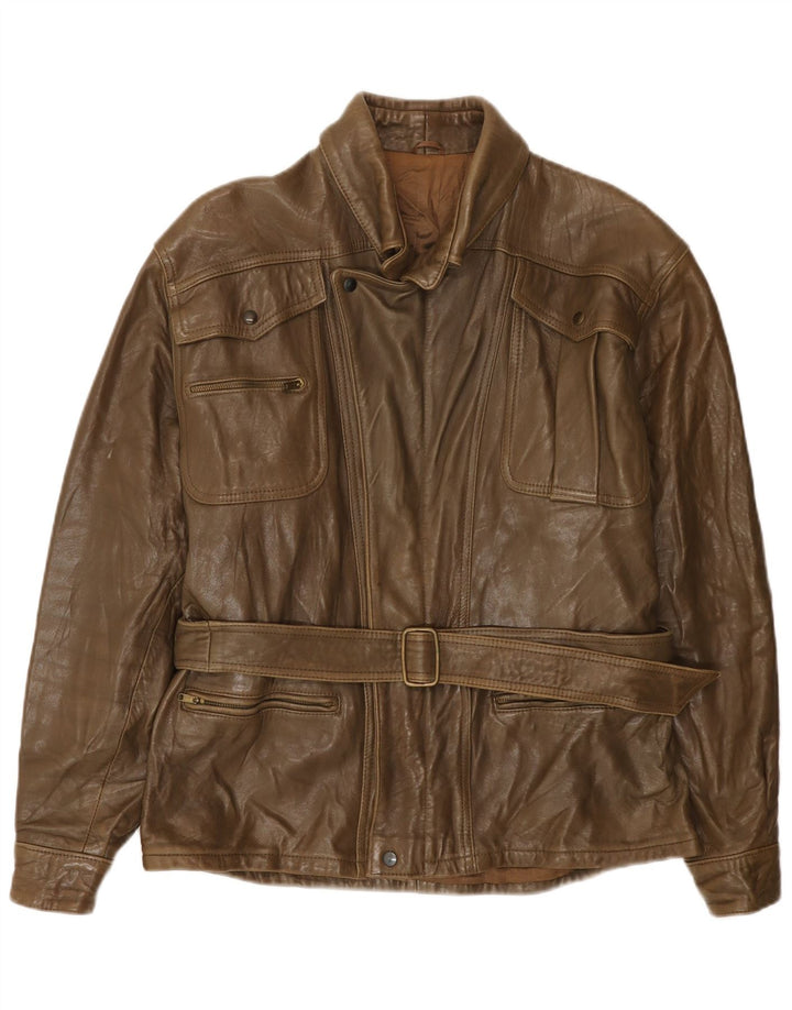 Vintage Herren Lederjacke IT 50 Großes braunes Leder