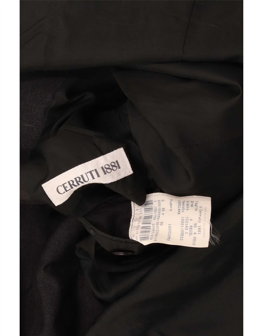Cerruti 1881 Herren-Blazer mit 3 Knöpfen, IT 50, große schwarze Wolle