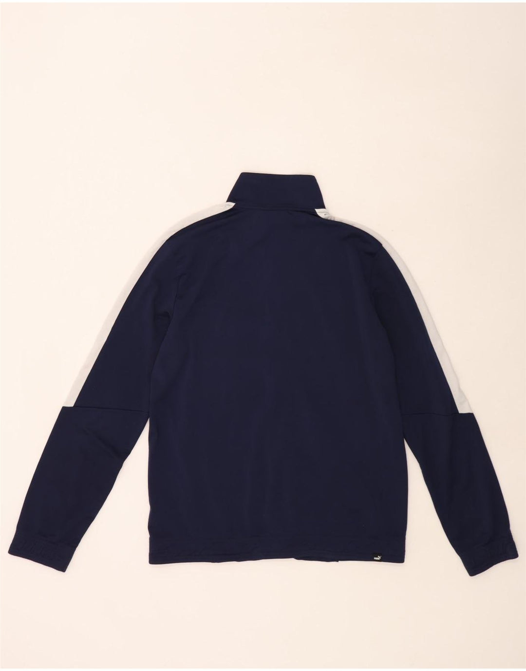 Puma Herren-Trainingsanzug-Top-Jacke, mittelblaues Farbblock-Polyester