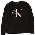 CALVIN KLEIN JEANS Herren-Sweatshirt mit Grafik, Größe S, schwarze Baumwolle