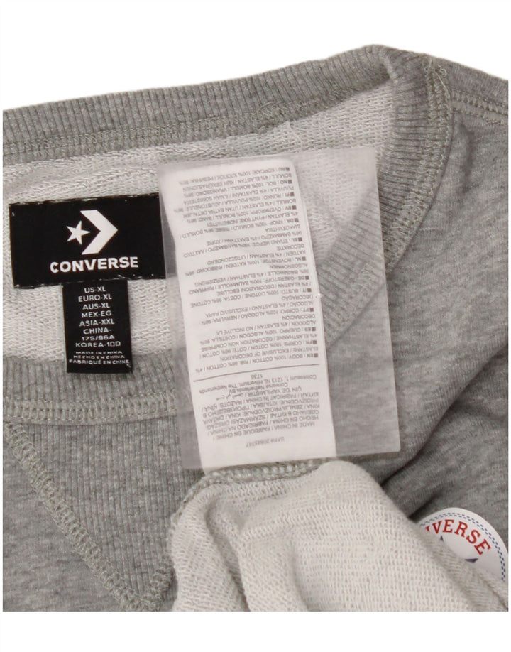 CONVERSE Damen Sweatshirt Pullover UK 18 XL Graue Baumwolle