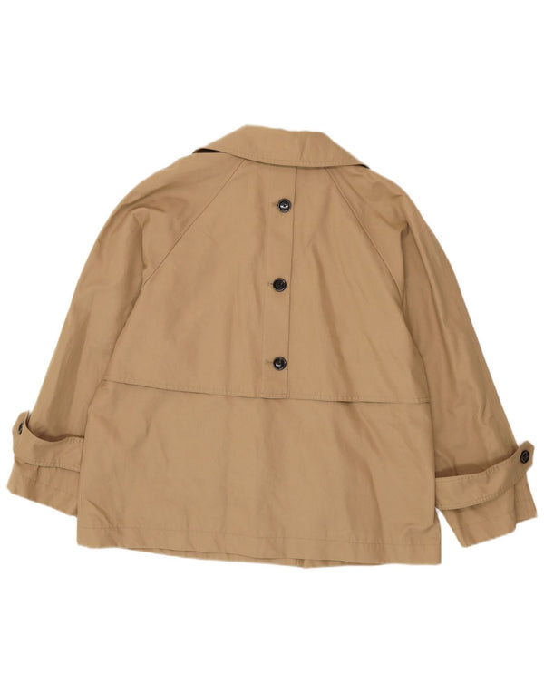 Massimo Dutti Damen Kurzer übergroßer Trenchcoat UK 14 Mittelbeige Baumwolle