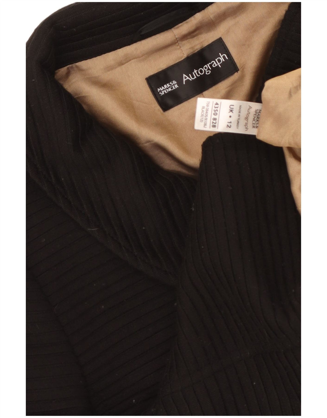 Marks & Spencer Damen Blazerjacke mit 3/4-Ärmeln, UK 12, Mittelschwarz