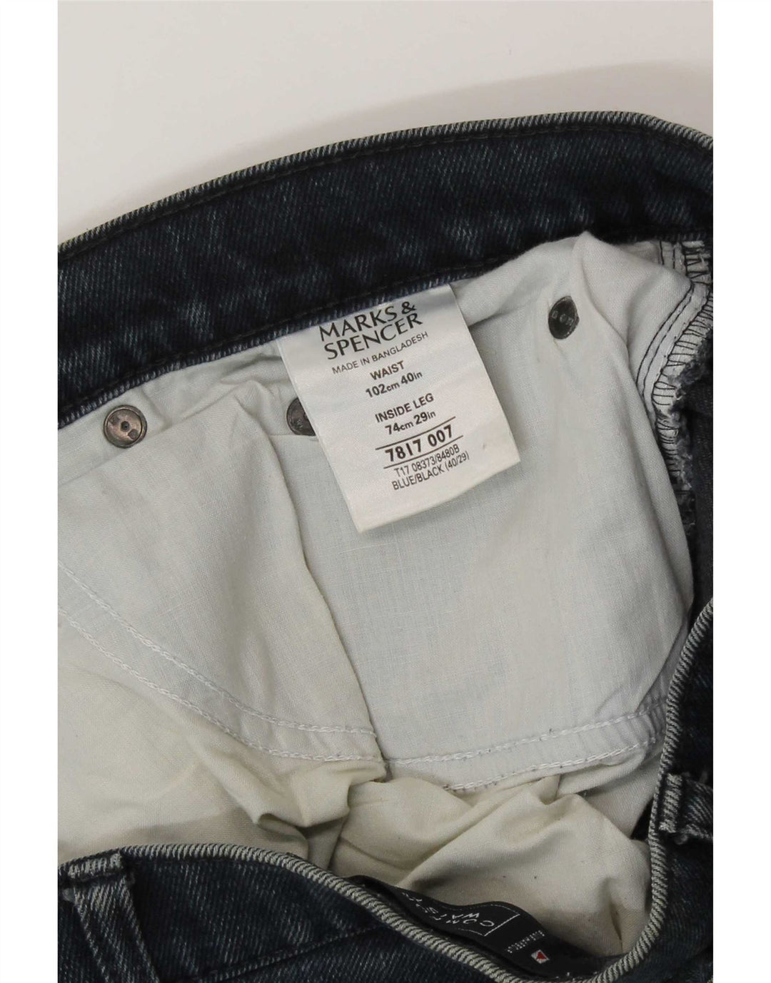 Marks & Spencer Herren Regular Straight Jeans W40 L26 Blaue Baumwolle