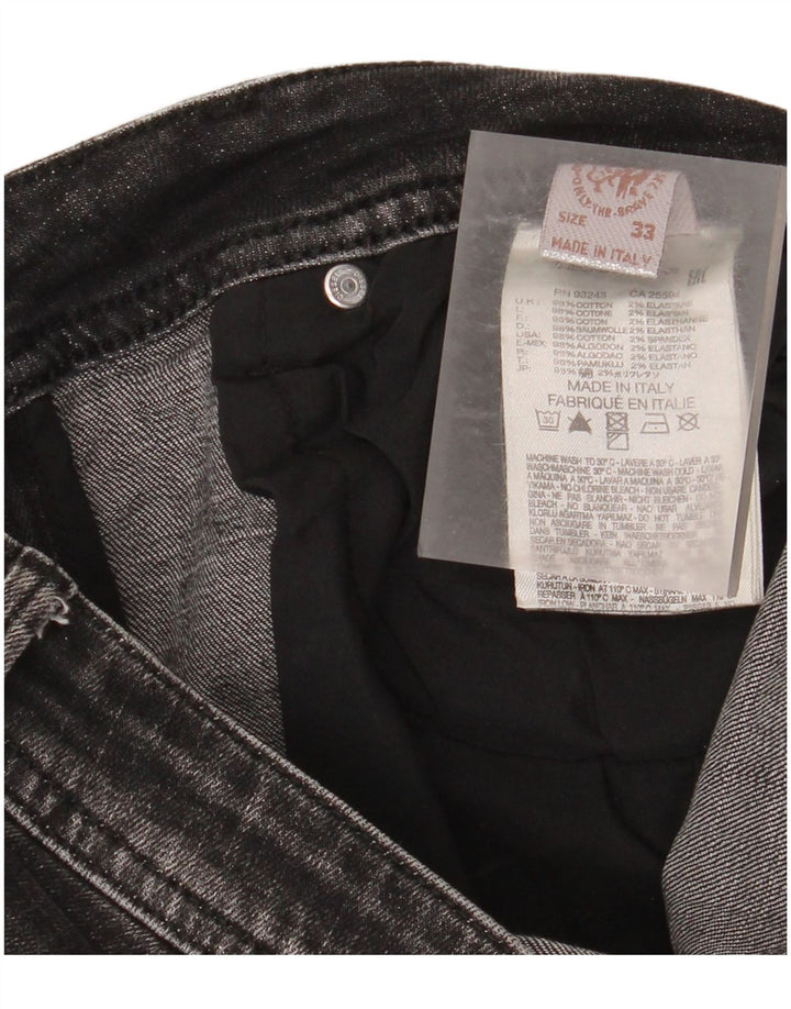 Diesel Herren Distressed Slim Jeans W33 L30 Schwarze Baumwolle