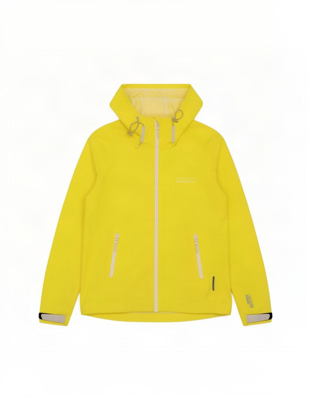 Superdry Damen-Regenjacke mit Kapuze, UK 12, Mittelgelb, Polyester
