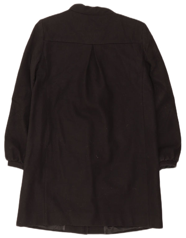 French Connection Damen Übergroßer Mantel UK 8 Small Schwarze Schurwolle