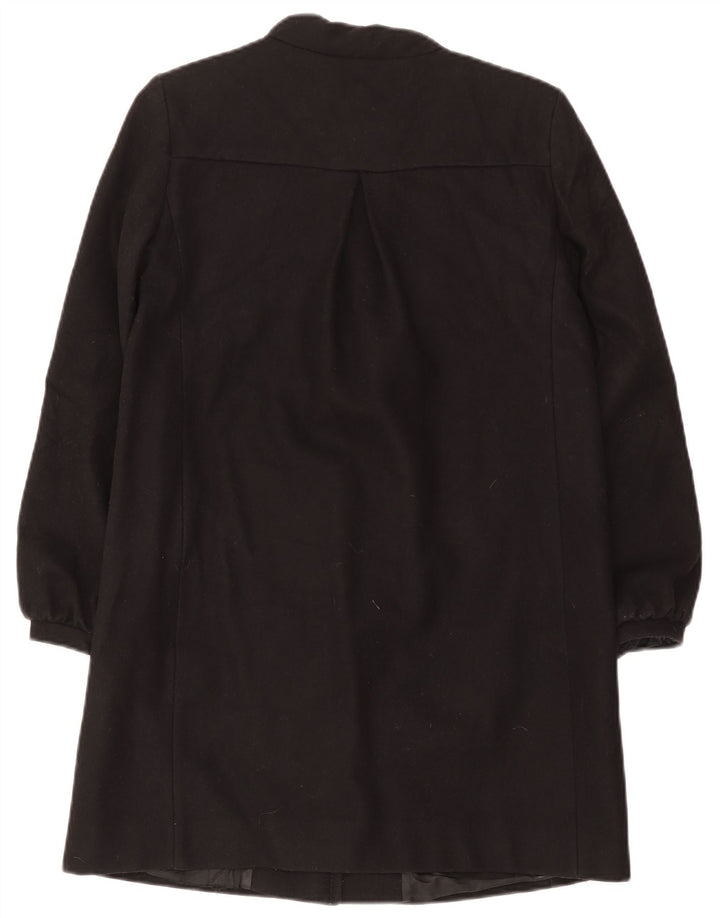 French Connection Damen Übergroßer Mantel UK 8 Small Schwarze Schurwolle