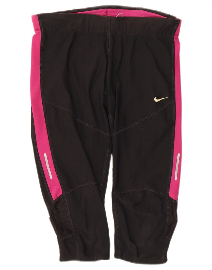 Nike Capri-Leggings für Damen, UK 8, Größe S, Schwarz, Colourblock-Polyester