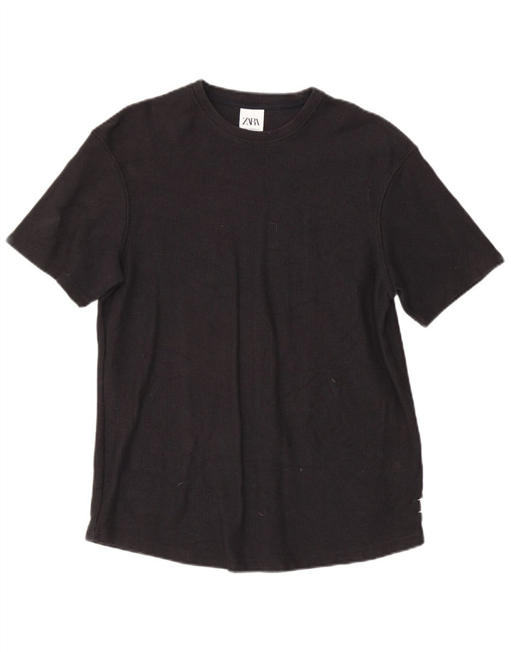 Zara Herren T-Shirt Top Medium Schwarz