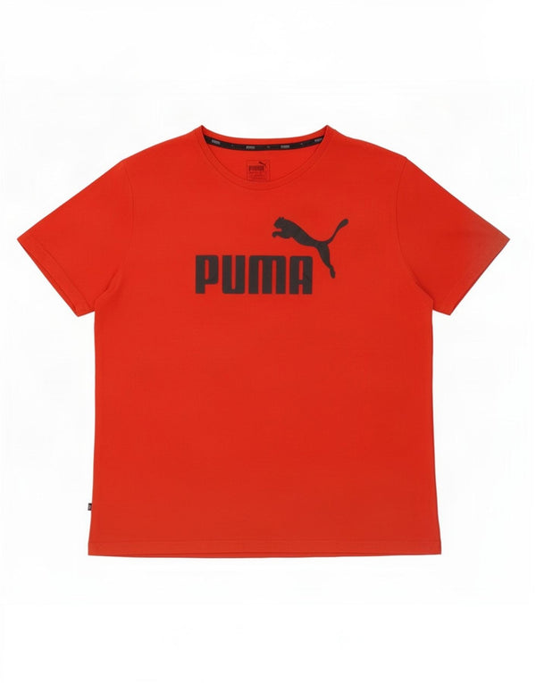 Puma Herren Grafik T-Shirt Top XL Rot Baumwolle