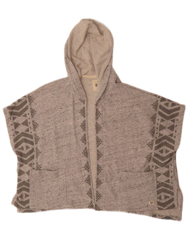 Billabong Damen-Cardigan mit Kapuze, UK 14, mittelgrau, geometrisch