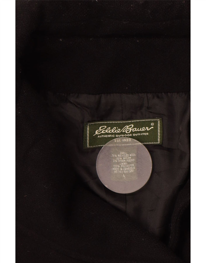 Eddie Bauer Damen Pea Coat UK 16 Große schwarze Wolle