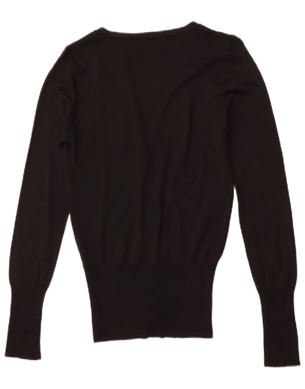 ZARA Damen-Cardigan-Pullover UK 10 Kleine schwarze Viskose