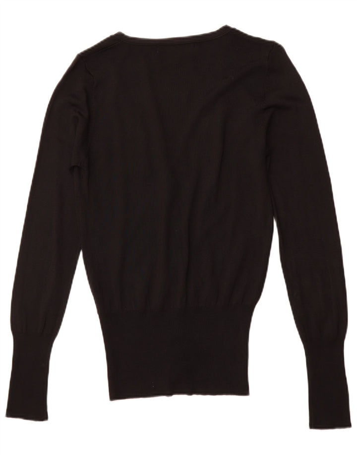 ZARA Damen-Cardigan-Pullover UK 10 Kleine schwarze Viskose