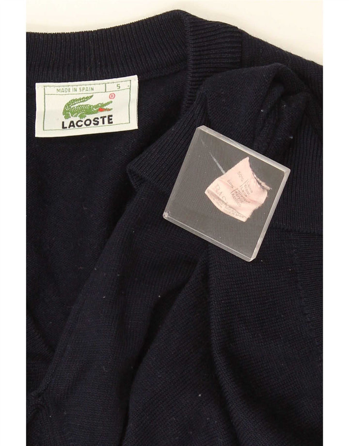 Lacoste Herren-Pullover mit V-Ausschnitt, Größe 5, große marineblaue Wolle