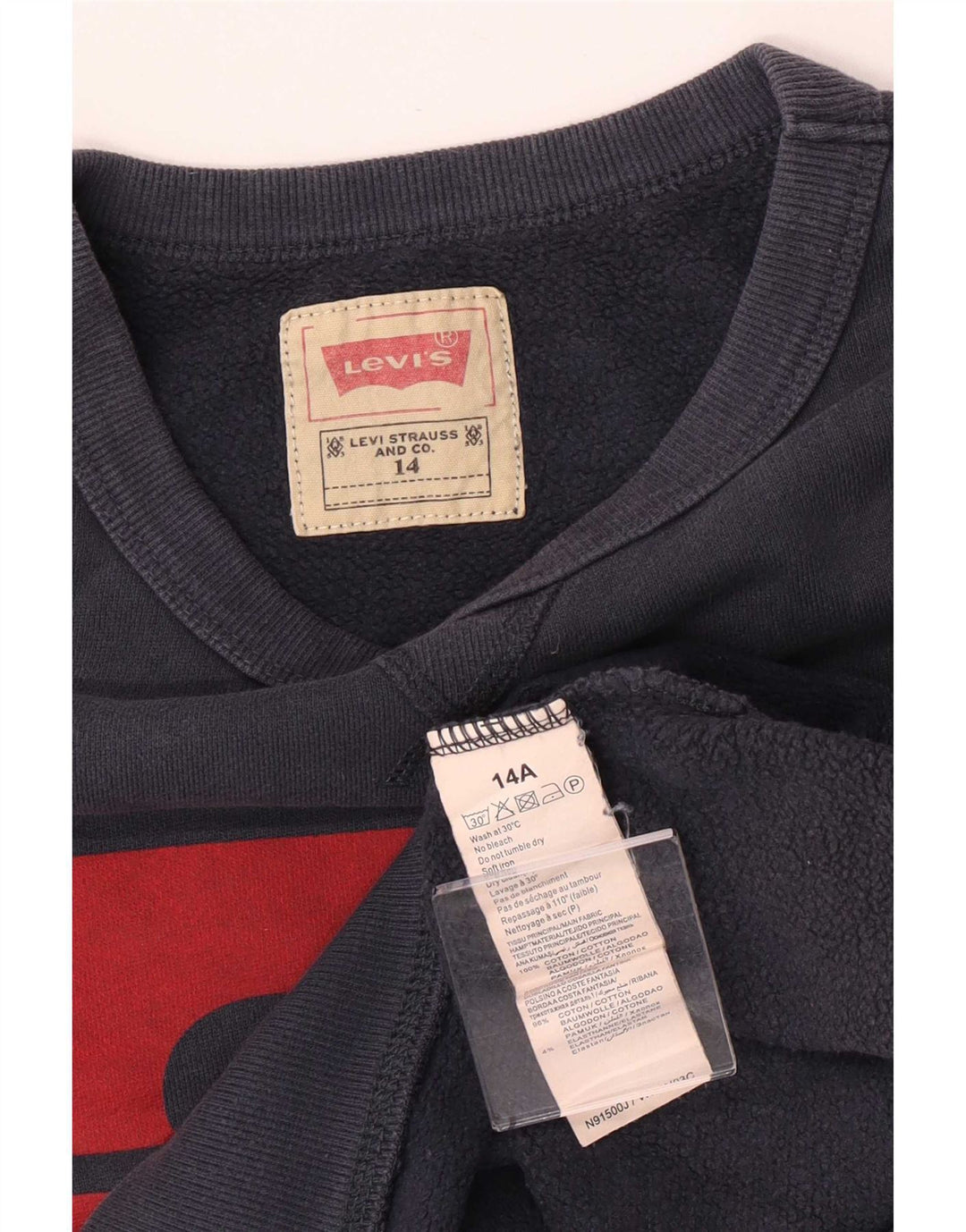 Levi's Jungen-Sweatshirt mit Grafik, reguläre Passform, Marineblau, 13–14 Jahre