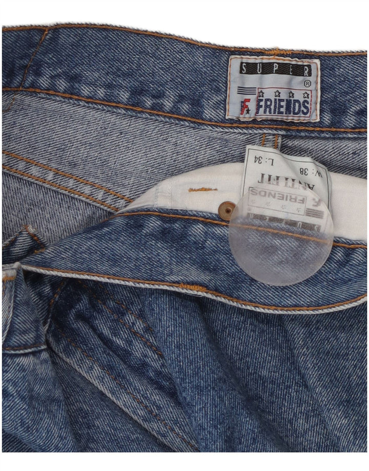 Vintage Herren Straight Jeans W38 L34 Blaue Baumwolle