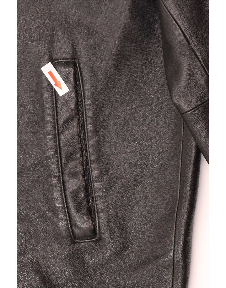 Vintage Herren Lederjacke IT 48 Medium Schwarz