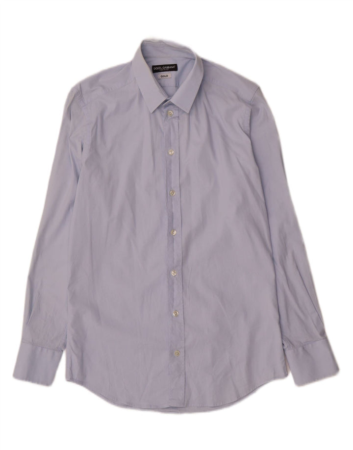 Dolce & Gabbana Herrenhemd Größe 15 1/2 39 Mittelblau