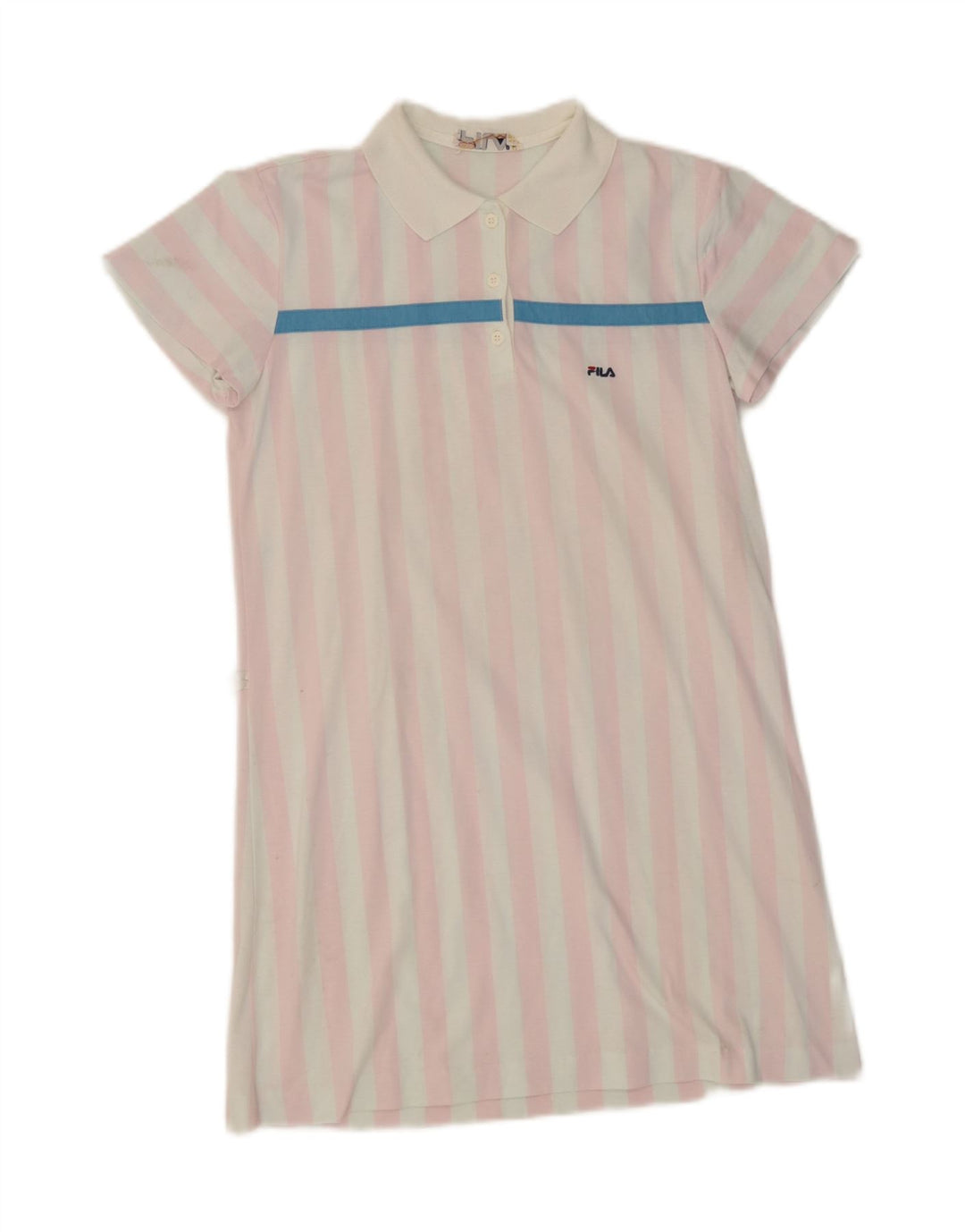 FILA Womens Polo Dress UK 8 Small Multicoloured Striped Vintage Fila and Second-Hand Fila from Messina Hembry 