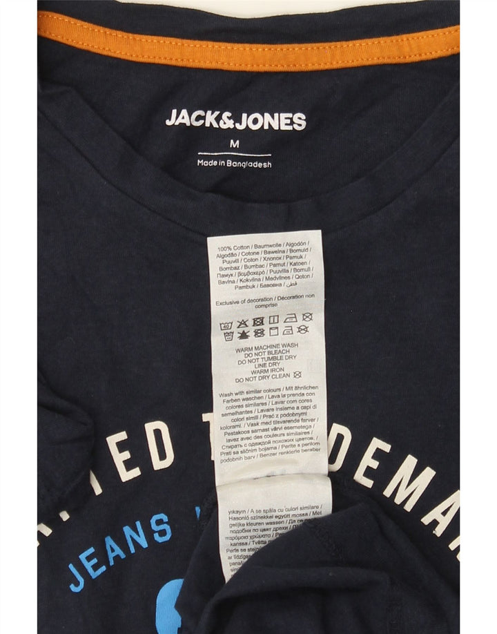 Jack & Jones Herren-T-Shirt mit Grafik, mittlere Marineblau-Baumwolle