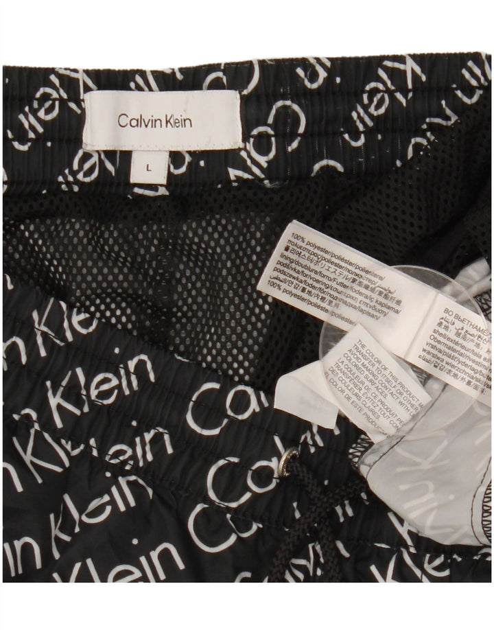 Calvin Klein Herren-Badeshorts mit Grafik, groß, aus schwarzem Polyester