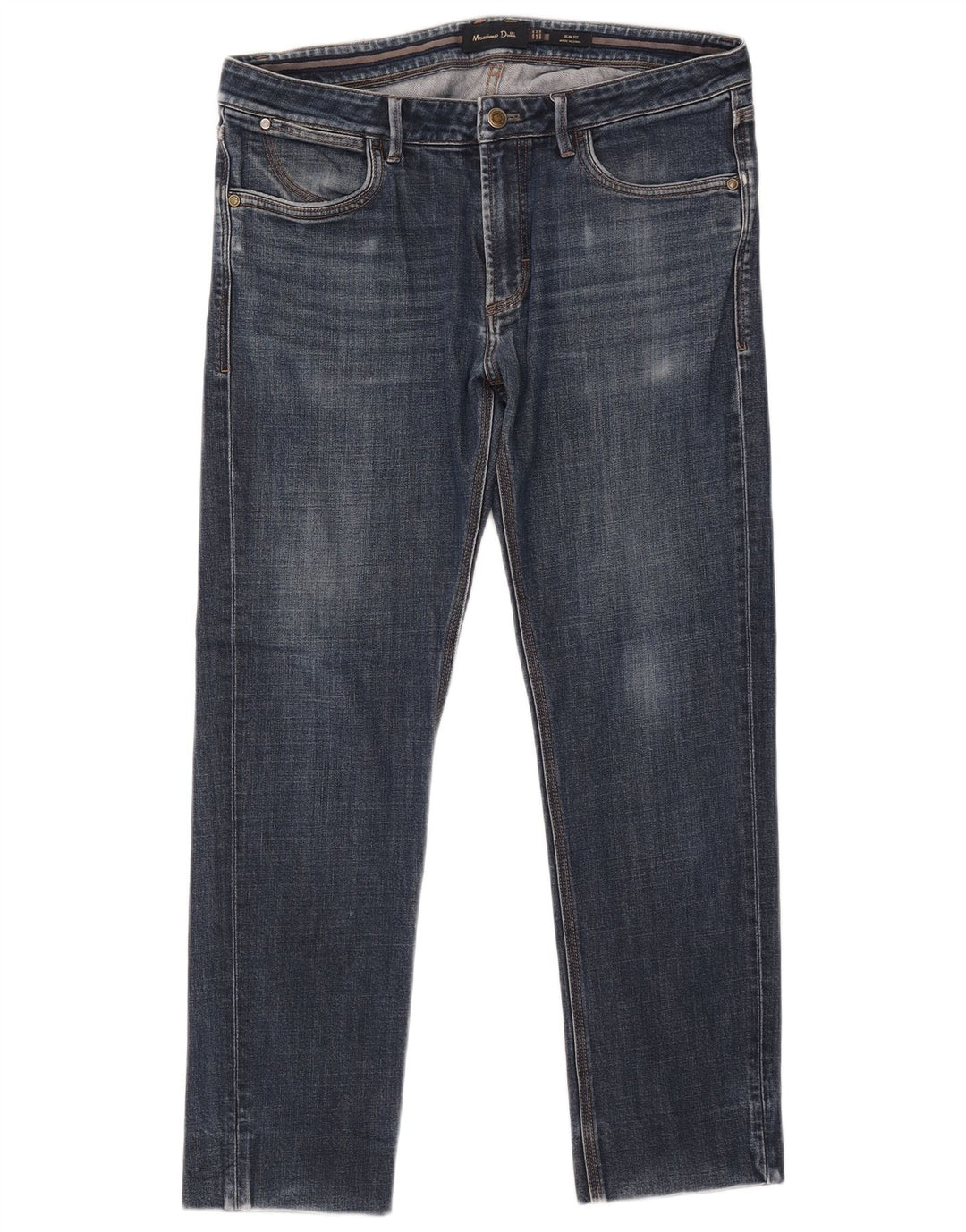 MASSIMO DUTTI Herren Slim Jeans EU 42 Groß W34 L27 Blaue Baumwolle