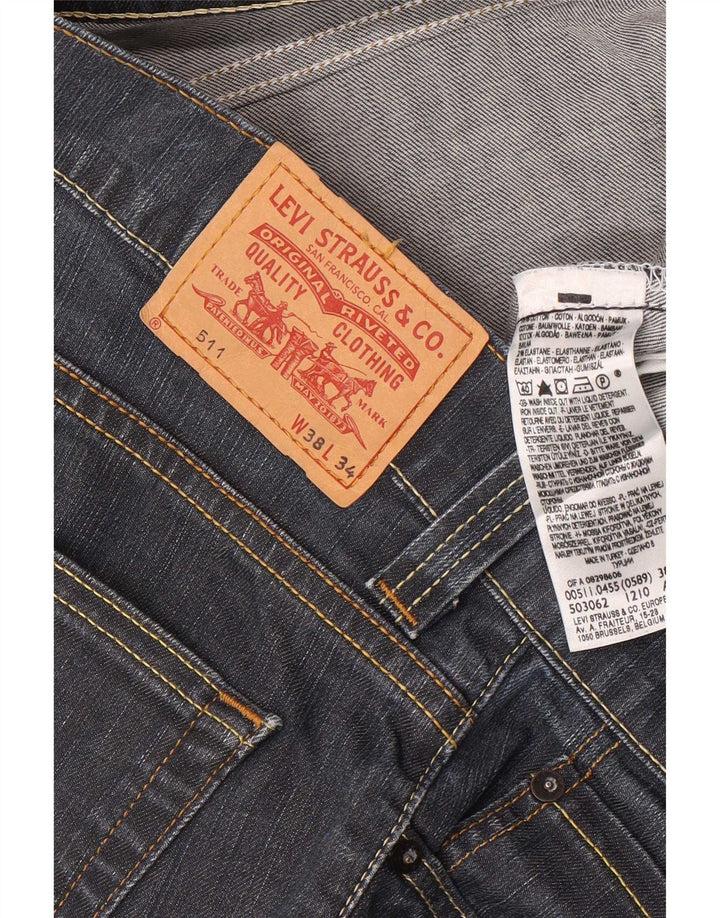 Levi's Herren 511 Slim Jeans W38 L34 Marineblaue Baumwolle