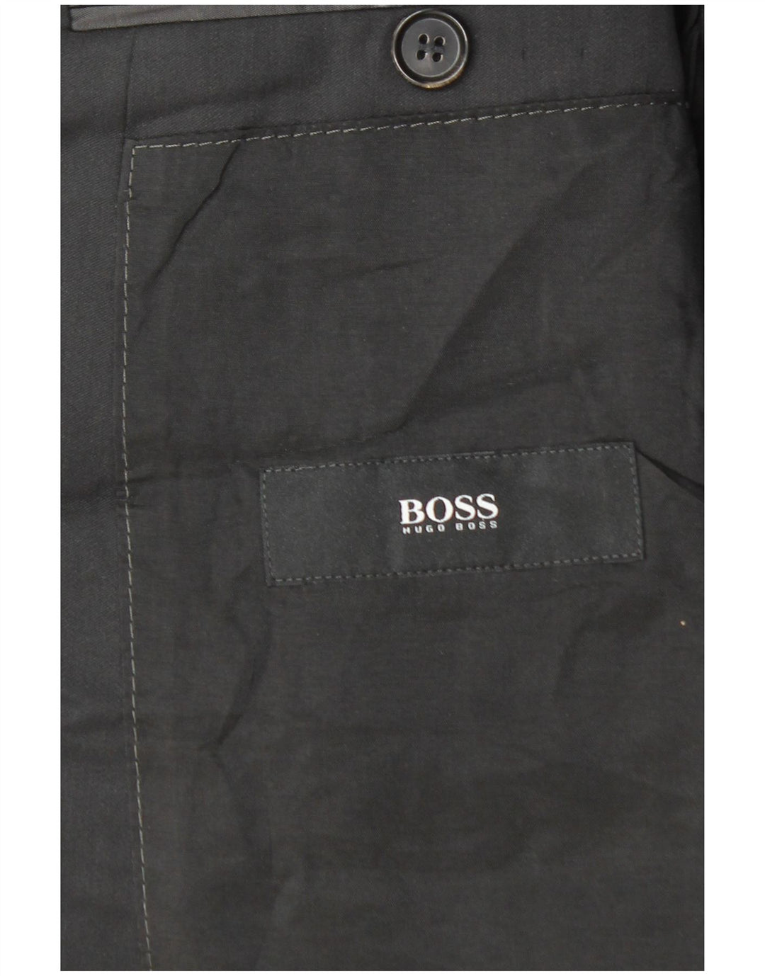 HUGO BOSS Mens 2 Button Blazer Jacket IT 48 Medium Black Wool