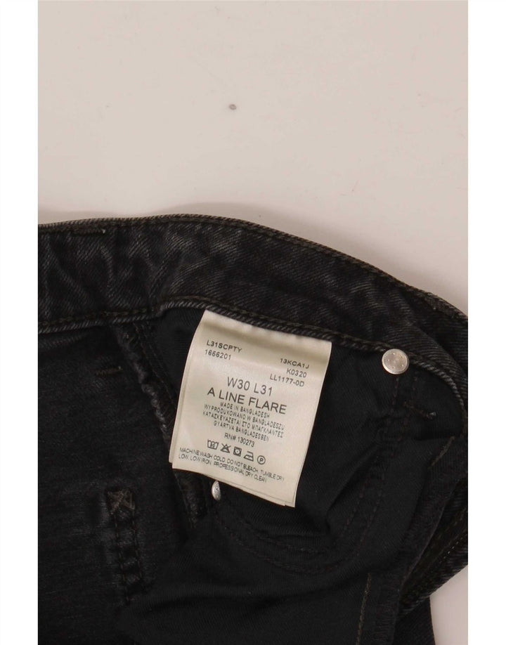 Lee Damen-Jeans mit hohem Bund, ausgestellt, W30, L28, schwarze Baumwolle