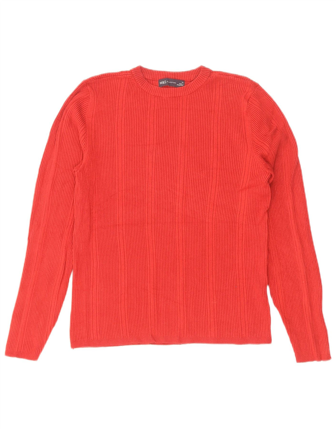Marks & Spencer Damen-Pullover mit Rundhalsausschnitt, UK 14, mittelrote Viskose