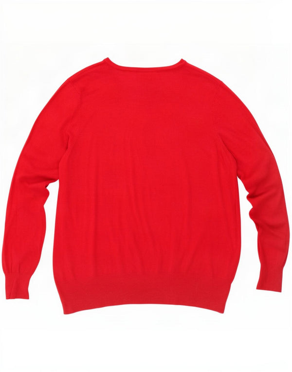 Marks & Spencer Damen Strickjacke Pullover UK 22 3XL Rote Viskose