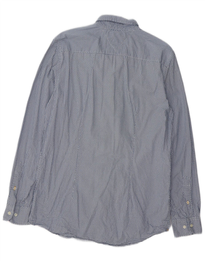 TOMMY HILFIGER Herren Slim Fit Hemd Große blaue geometrische Baumwolle