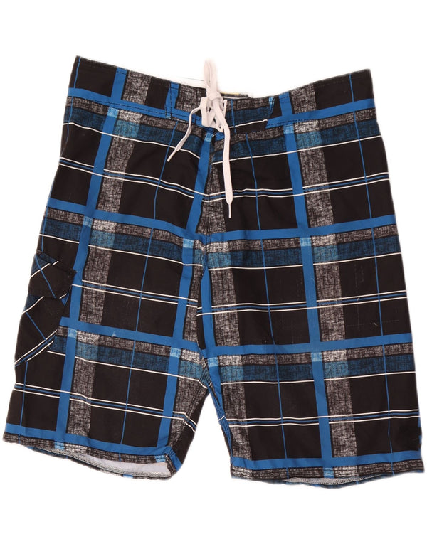 Billabong Herren-Badeshorts, groß, schwarz kariert, Polyester
